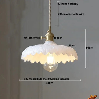 Antique brass and amber glass led hanging lamp stair pendant light