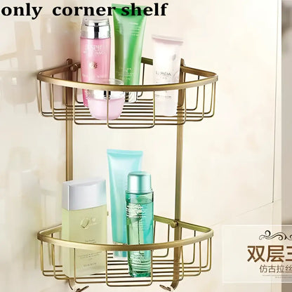 Antique brass and ceramic bathroom accessories set – bathroom