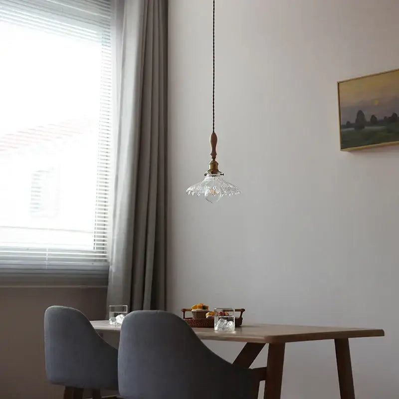 Antique brass and glass led pendant lamp kitchen hanging light