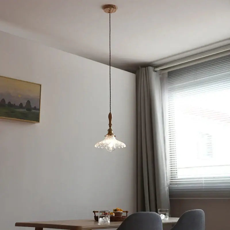 Antique brass and glass led pendant lamp kitchen hanging light