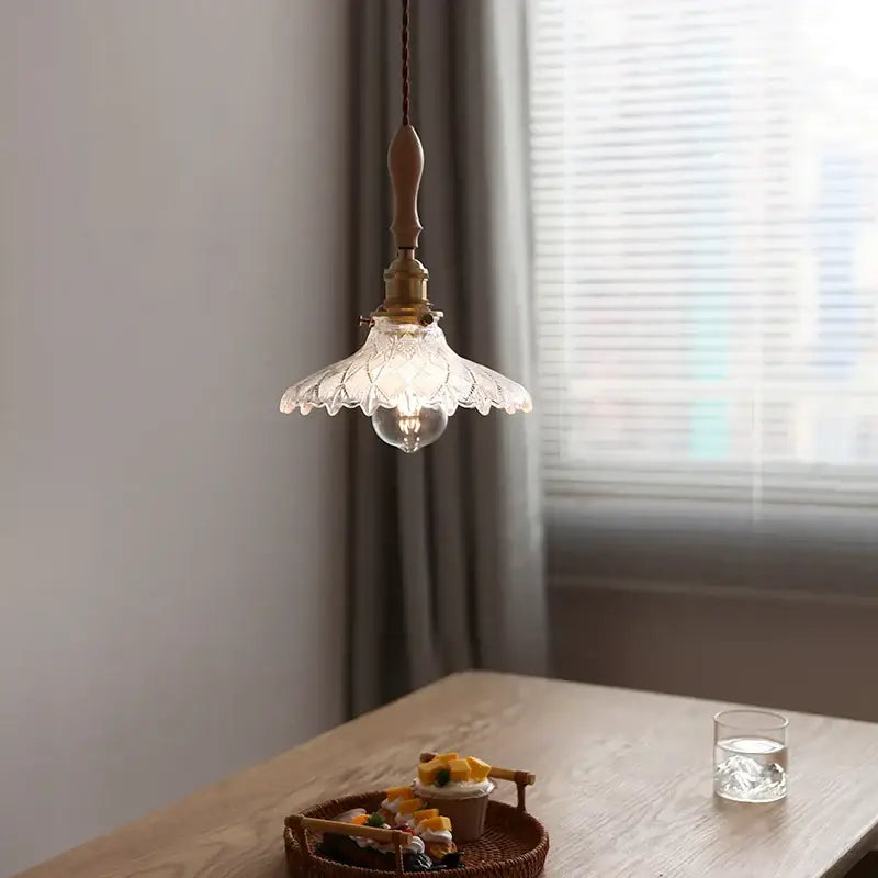 Antique brass and glass led pendant lamp kitchen hanging light