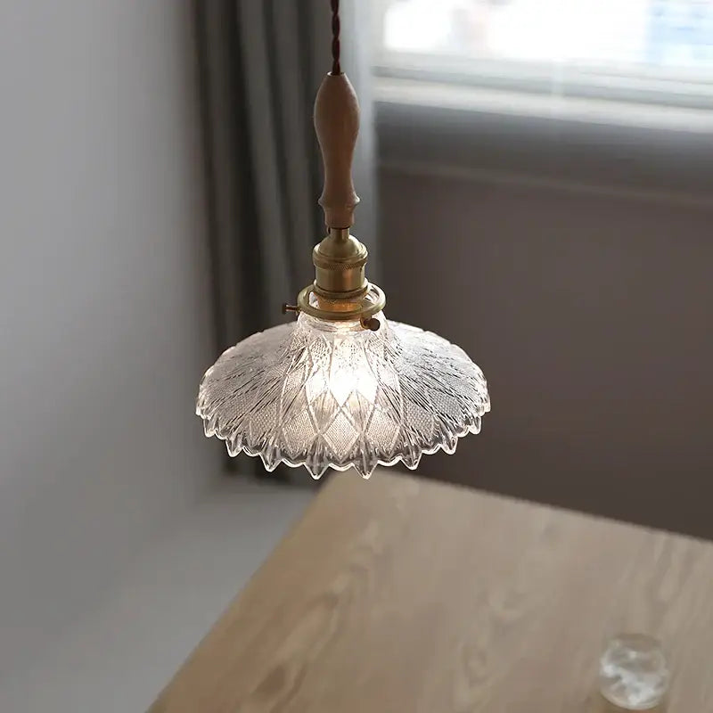 Antique brass and glass led pendant lamp kitchen hanging light