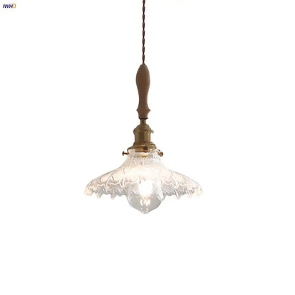 Antique brass and glass led pendant lamp kitchen hanging light