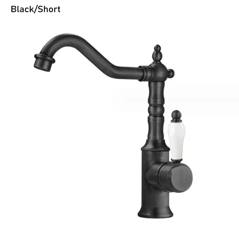 Antique brass and white ceramic gold luxury kitchen faucet