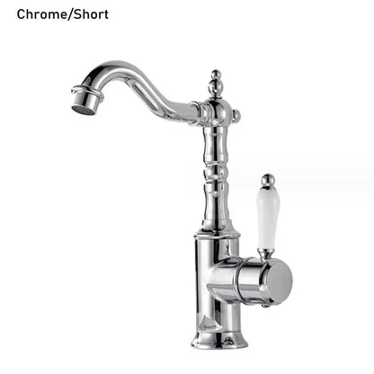 Antique brass and white ceramic gold luxury kitchen faucet