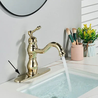 Antique brass basin faucet bathroom swivel spout single handle