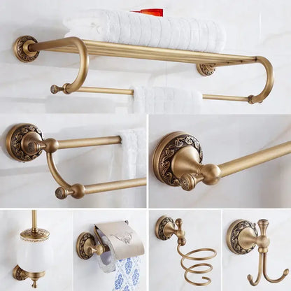 Antique brass bath hardware set bathroom vintage wall fixtures