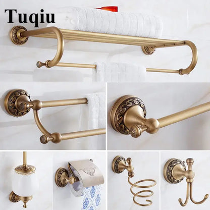 Antique brass bath hardware set bathroom vintage wall fixtures