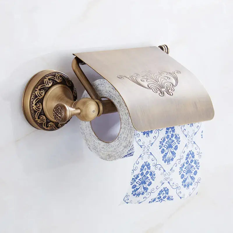 Antique brass bath hardware set bathroom vintage wall fixtures