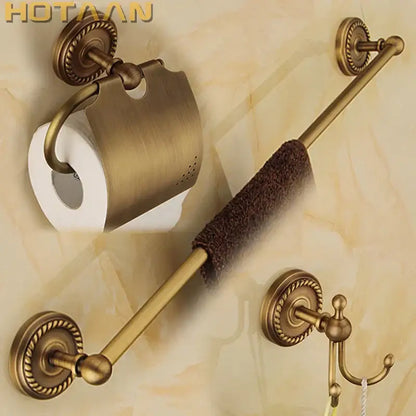 Antique brass bathroom accessories set rope detail bathroom hook