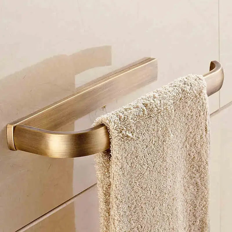 Antique brass bathroom accessories set towel rings and rack
