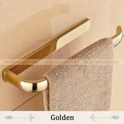 Antique brass bathroom accessories set towel rings and rack
