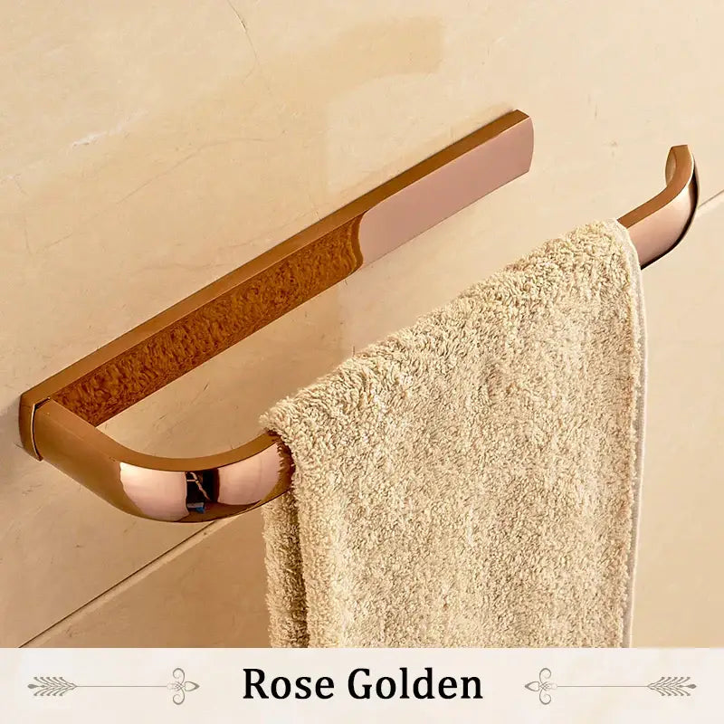 Antique brass bathroom accessories set towel rings and rack