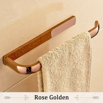 Antique brass bathroom accessories set towel rings and rack