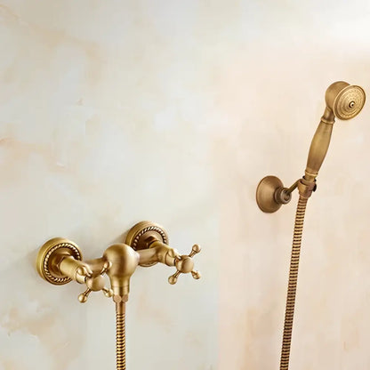 Antique brass bidet mixer faucet bathroom handheld shower set