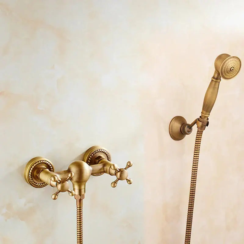 Antique brass bidet mixer faucet bathroom handheld shower set