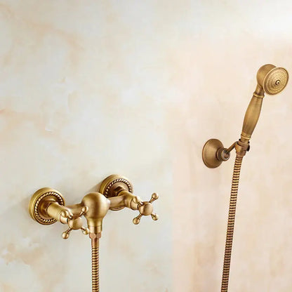 Antique brass bidet mixer faucet bathroom handheld shower set