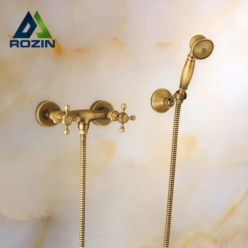 Antique brass bidet mixer faucet bathroom handheld shower set