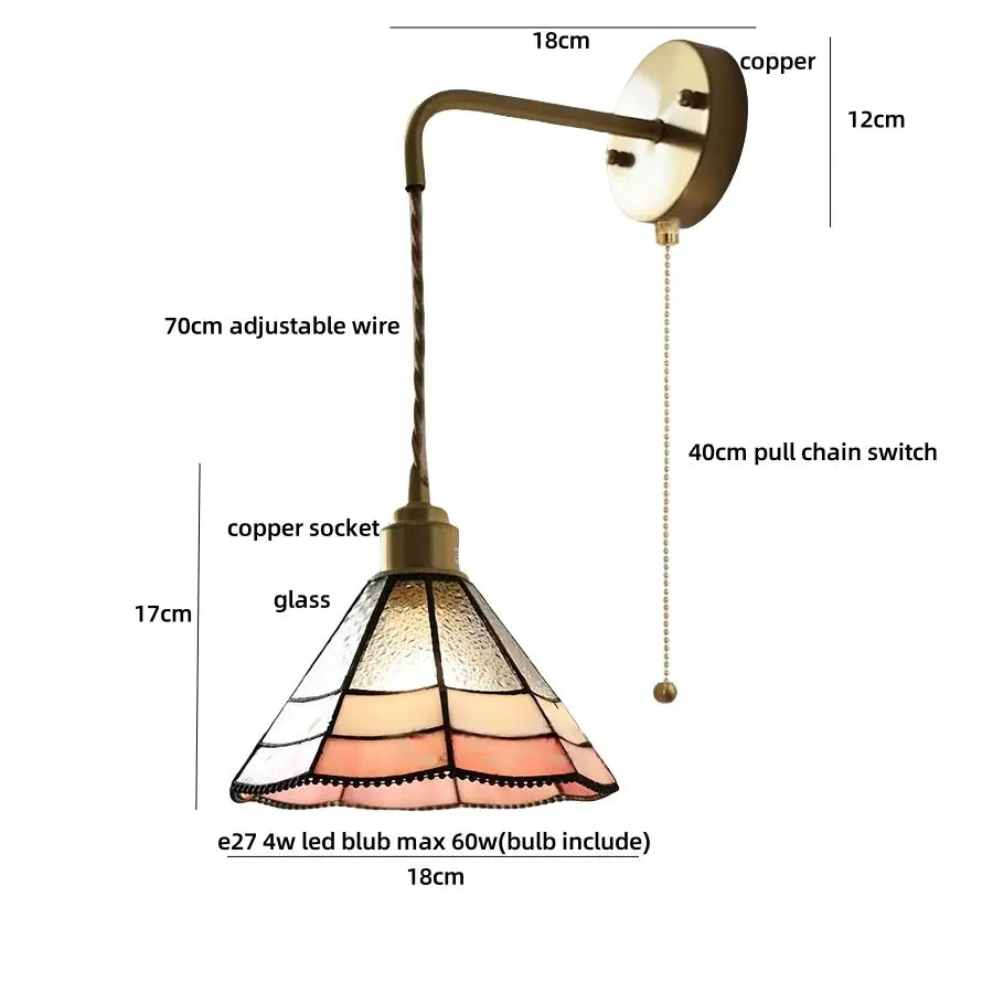 Antique brass ceramic led wall lights with rattan shade bedroom