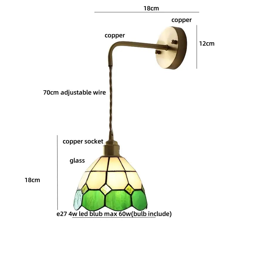 Antique brass ceramic led wall lights with rattan shade bedroom