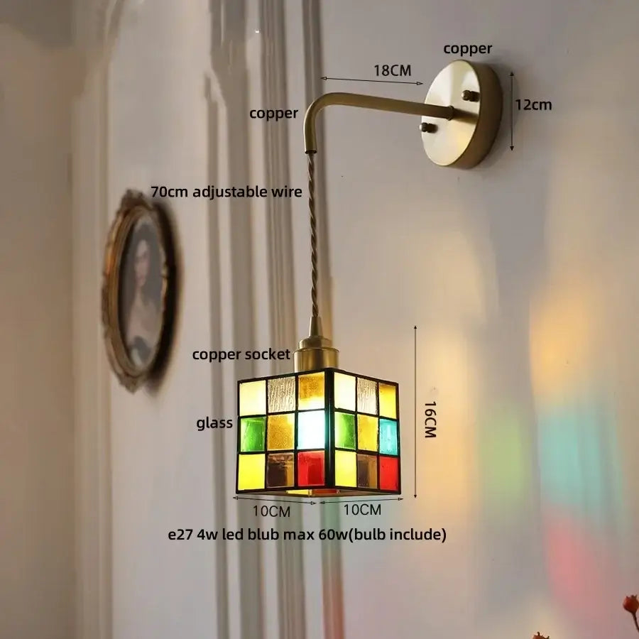 Antique brass clear flower acrylic wall lamp for bedroom stair light