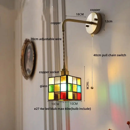Antique brass clear flower acrylic wall lamp for bedroom stair light