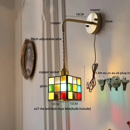 Antique brass clear flower acrylic wall lamp for bedroom stair light