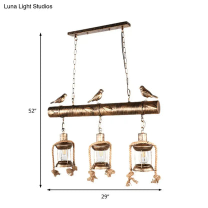 Antique brass coastal lantern island pendant kitchen chandelier