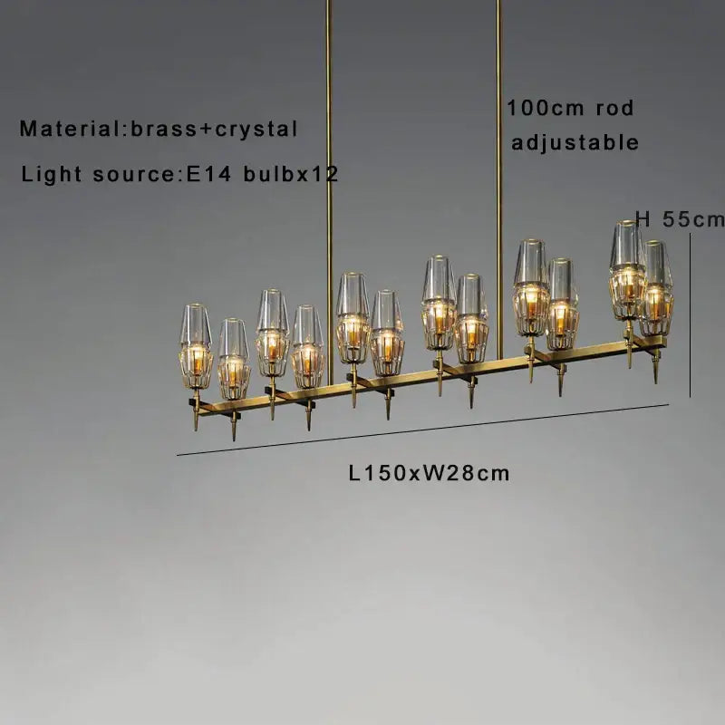 Antique brass crystal glass wall light for bedroom and bath