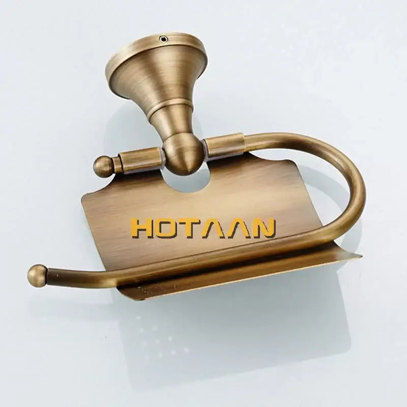 Antique brass curved toilet paper holder bathroom accessory