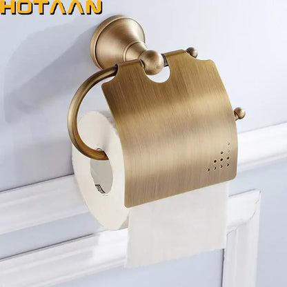 Antique brass curved toilet paper holder bathroom accessory