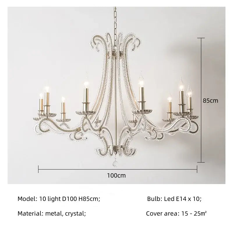 Antique brass crystal led chandelier living room light
