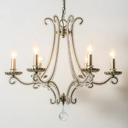 Antique brass crystal led chandelier living room light