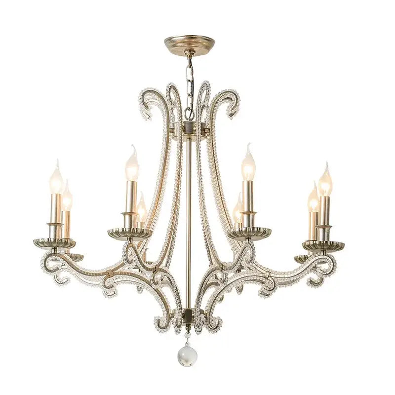 Antique brass crystal led chandelier living room light