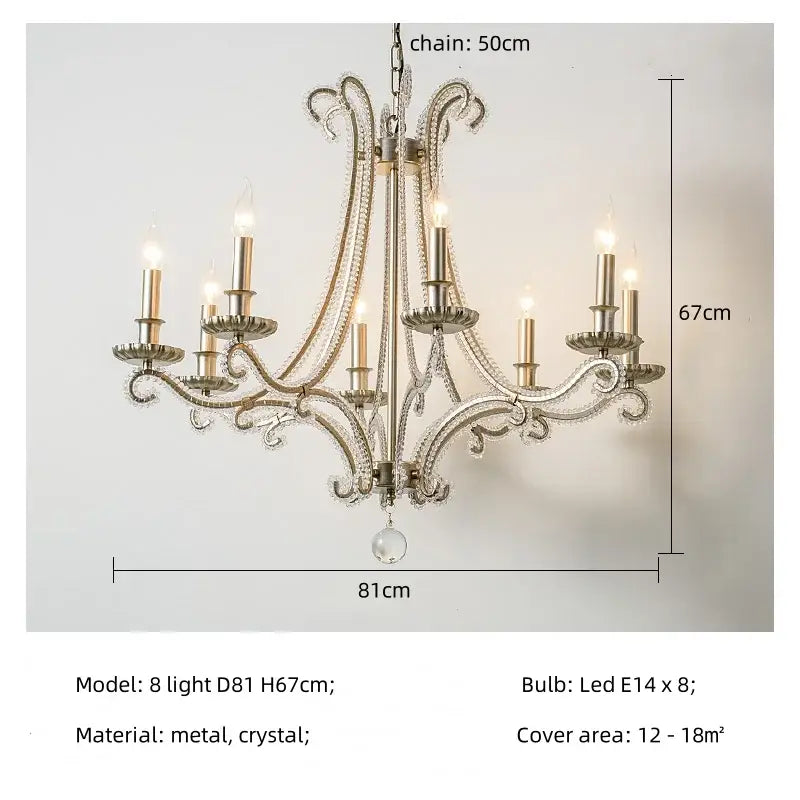 Antique brass crystal led chandelier living room light