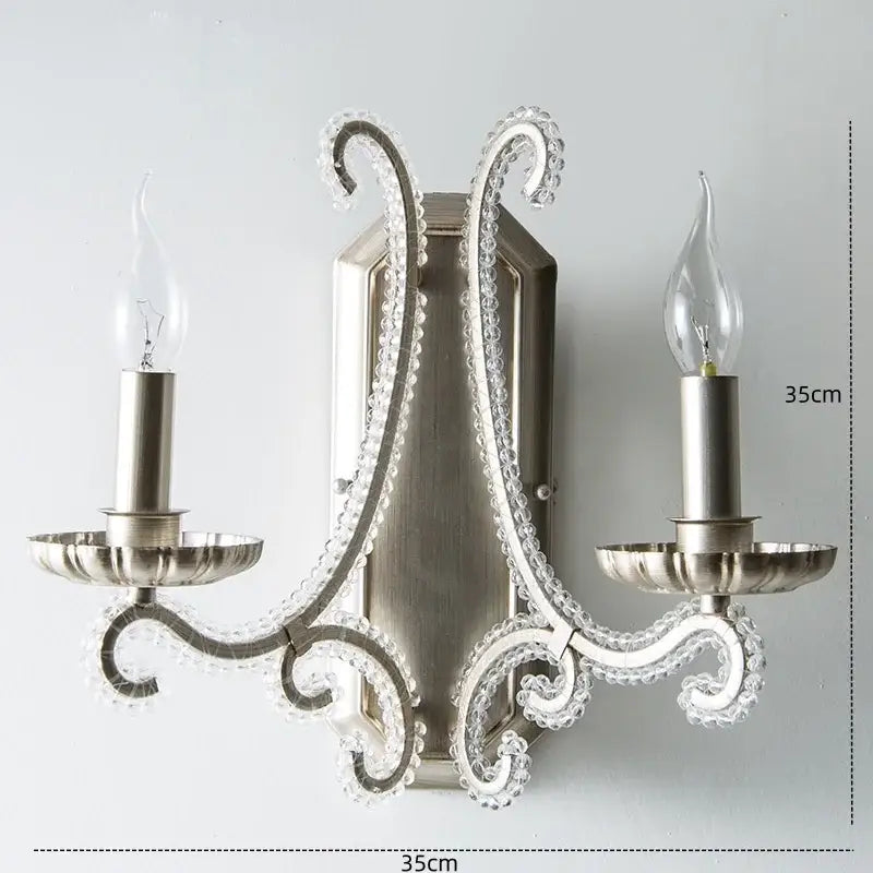 Antique brass crystal led chandelier living room light