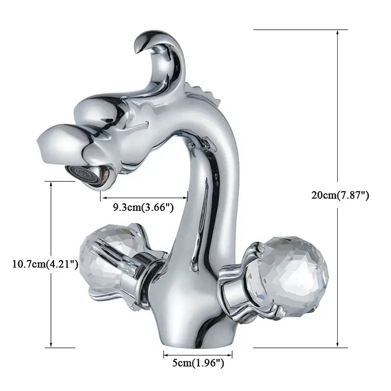 Antique brass dragon style bathroom basin faucet mixer tap