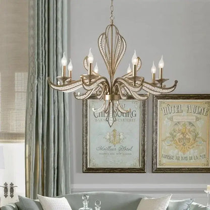 Antique brass french candle design pendant lighting dining room