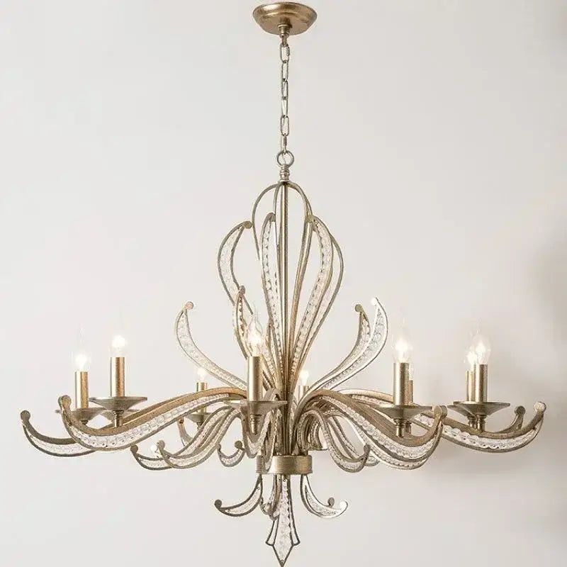 Antique brass french candle design pendant lighting dining room