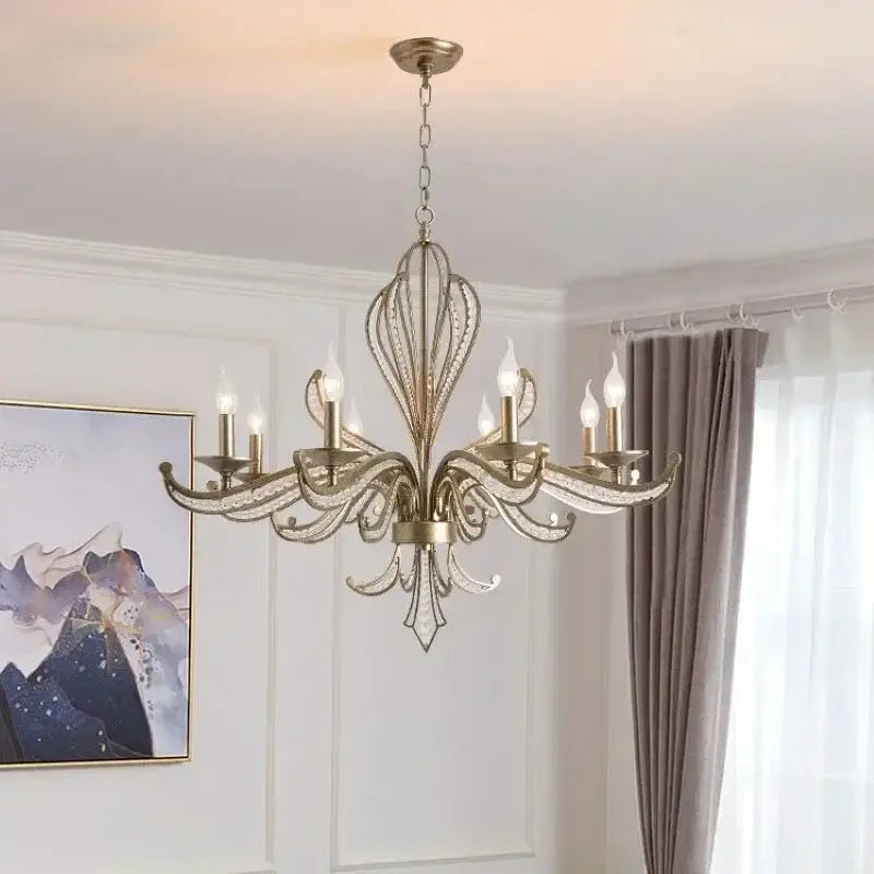 Antique brass french candle design pendant lighting dining room