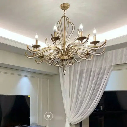 Antique brass french candle design pendant lighting dining room