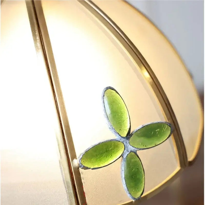 Antique brass glass clover wall sconce dining room light fixture