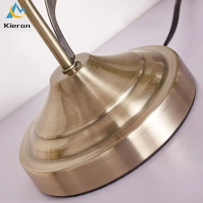 Antique brass glass flower led desk lamp bedroom table light