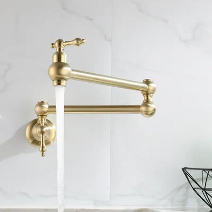 Antique brass gooseneck pot filler tap kitchen wall mounted faucet