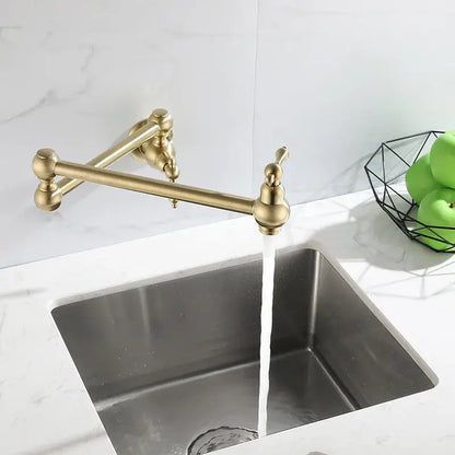 Antique brass gooseneck pot filler tap kitchen wall mounted faucet