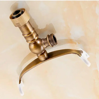 Antique brass hand shower holder hook – bathroom pedestal bracket