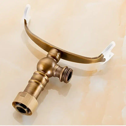 Antique brass hand shower holder hook – bathroom pedestal bracket