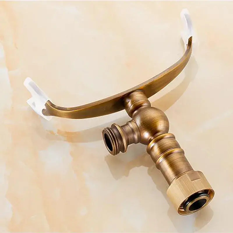 Antique brass hand shower holder hook – bathroom pedestal bracket