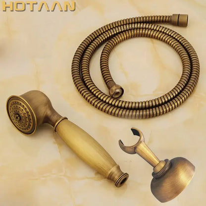 Antique brass hand shower set bathroom shower head with hose