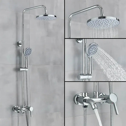 Antique brass handheld rainfall shower system bathroom mixer